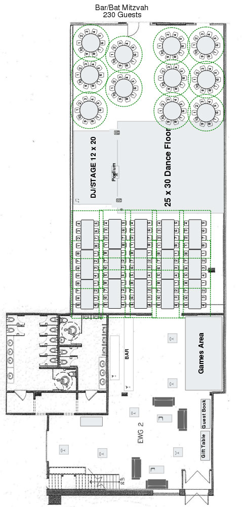 Eglinton West Gallery - Bar Mitzvah Floor Plan