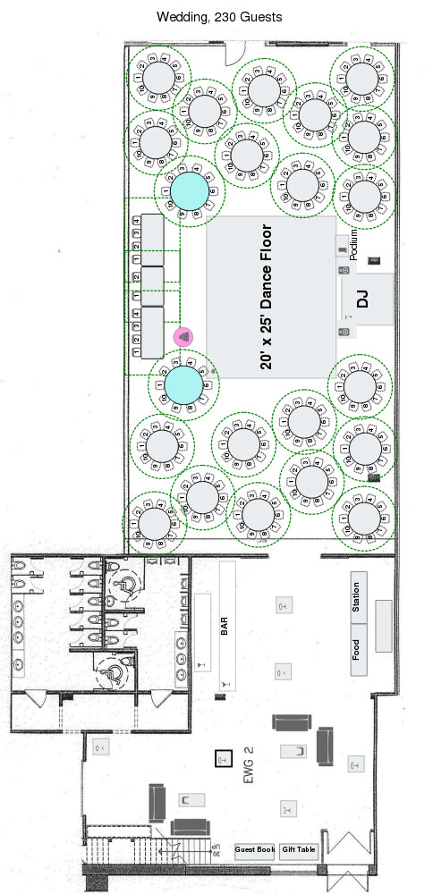 Eglinton West Gallery - Wedding Floor Plan